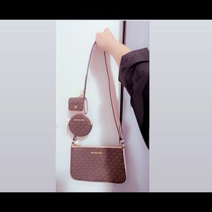 Michael Kors Jet Set Travel Small Logo Shoulder Bag with Pouches